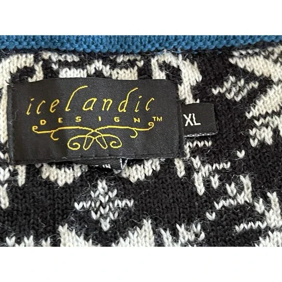 Icelandic Design Wool Blend Full Zip Sweater Pockets #53892 Ladies XL - Picture 9 of 12